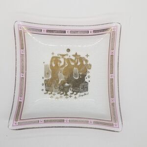 vintage MCM Georges Briard Olympia square glass nut dish